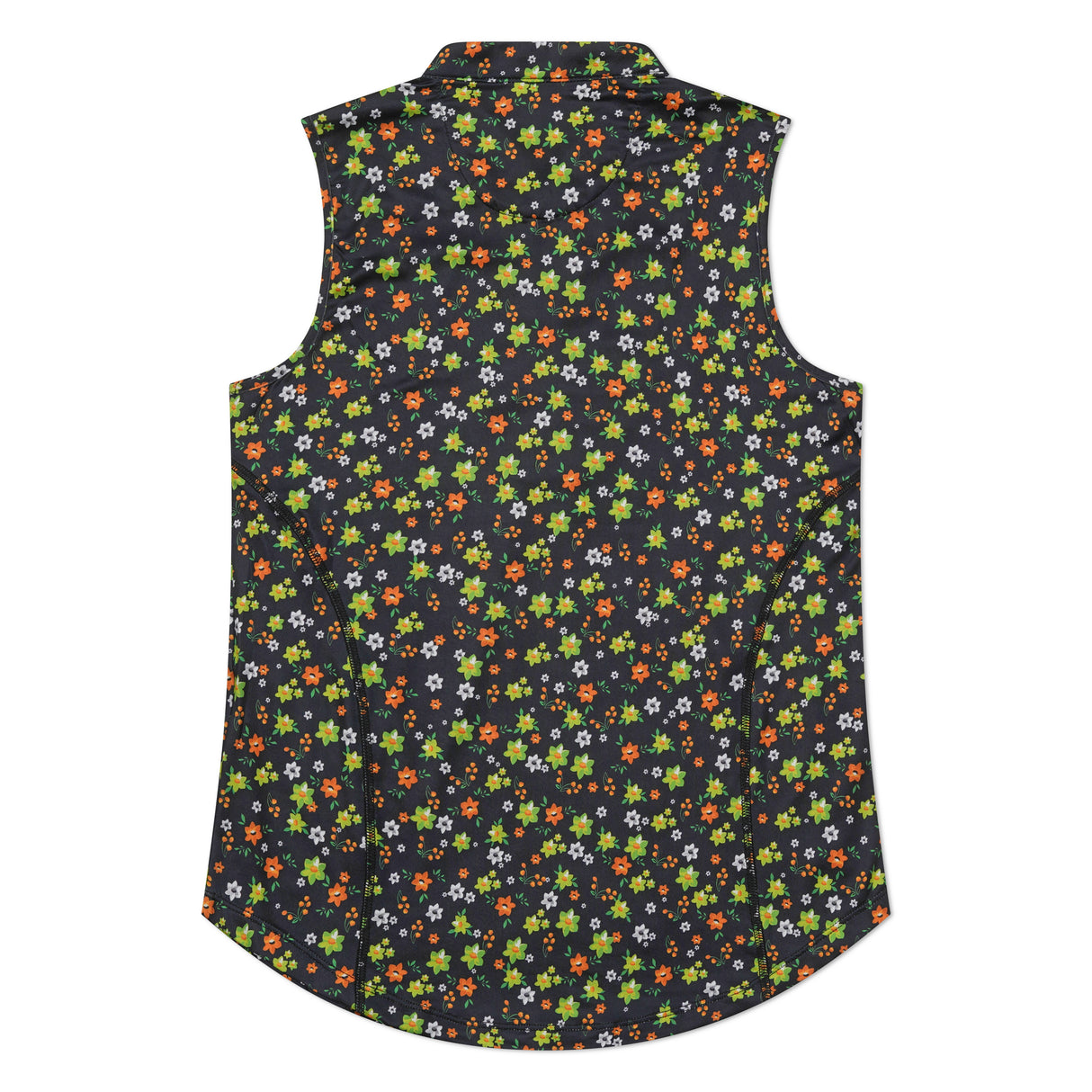 DraftKings Women's Floral Sleeveless Zip Golf Polo