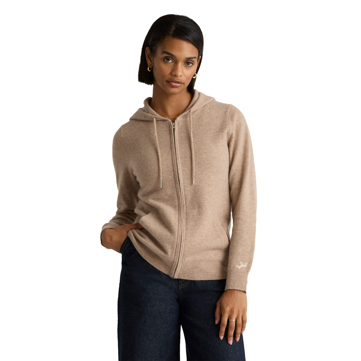 DraftKings x Quince Women's Mongolian Cashmere Full-Zip Hoodie