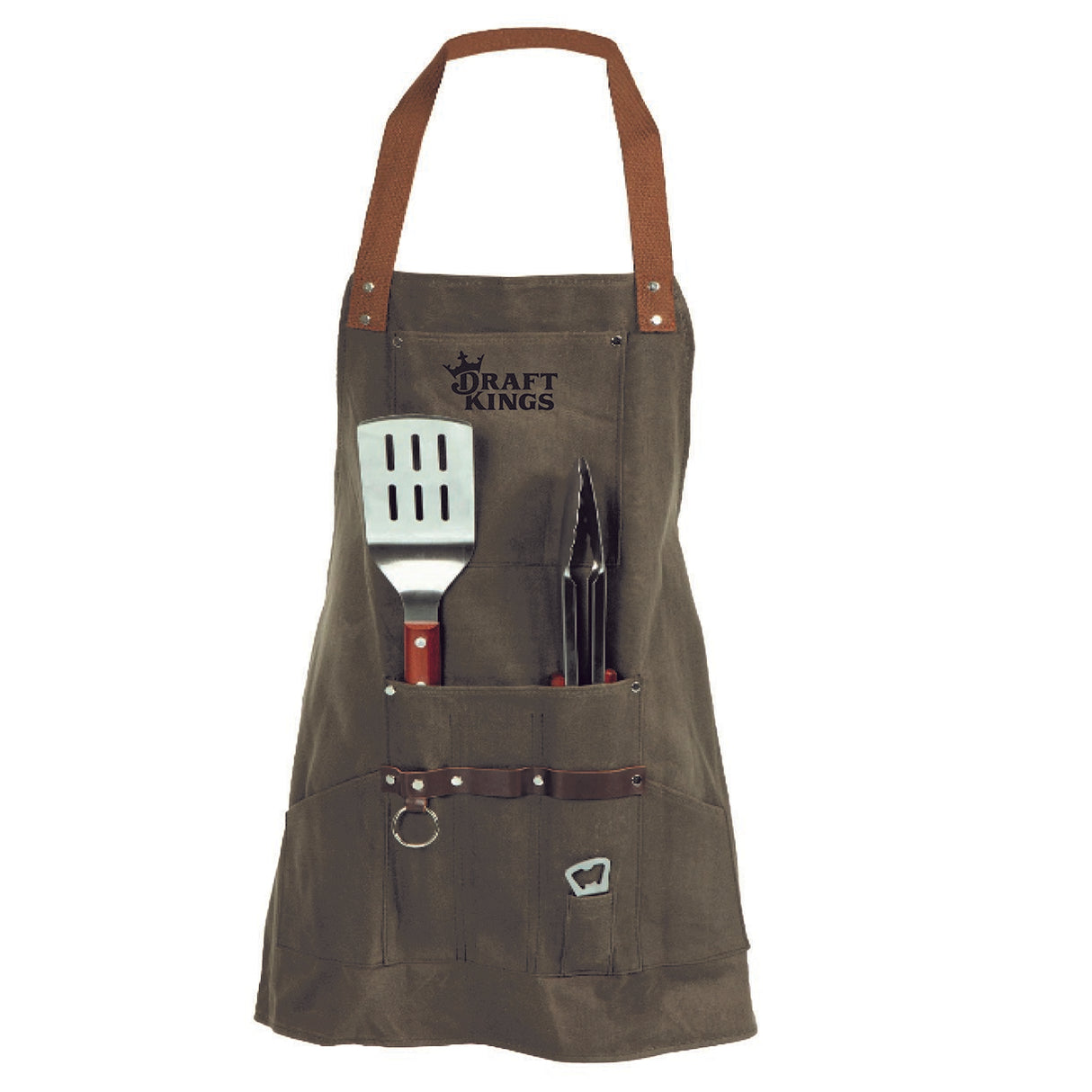 DraftKings Waxed Canvas BBQ Grill Apron & Set