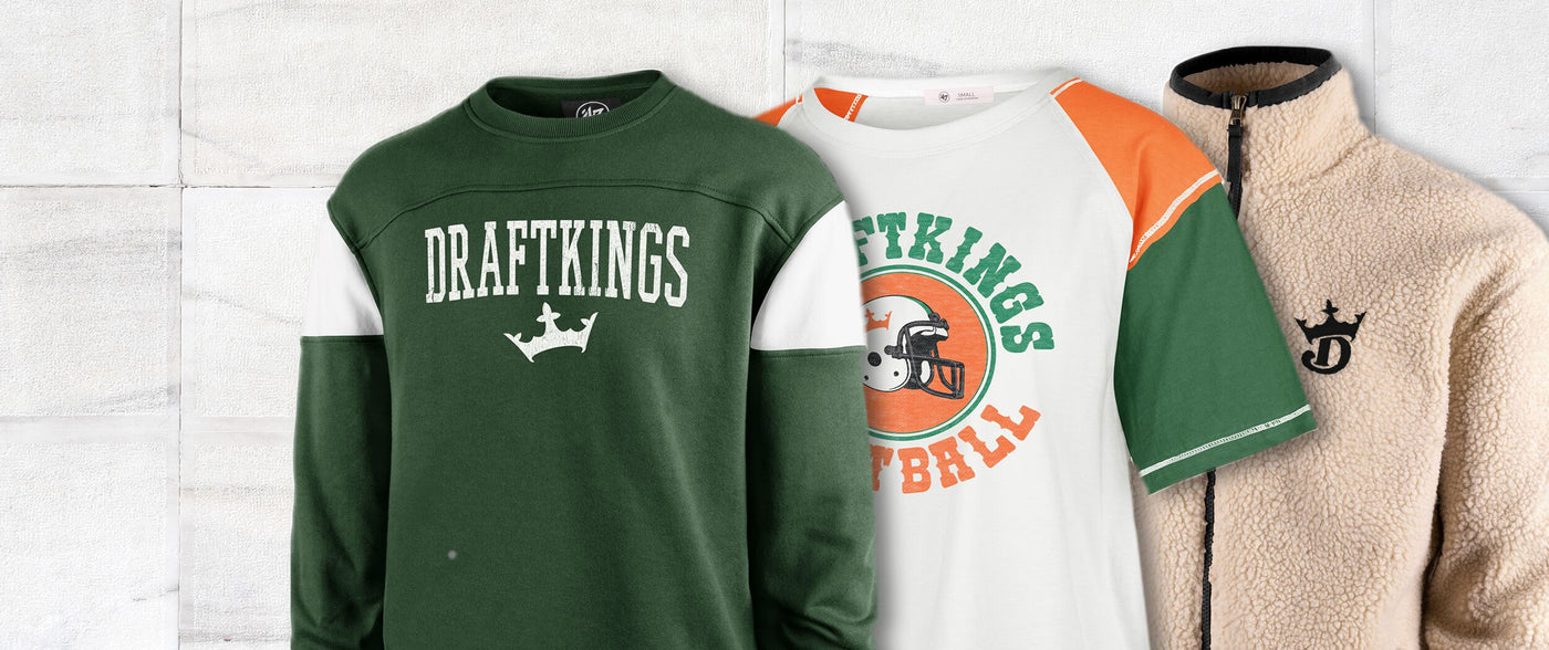 Product shot of three '47 Brand apparel items