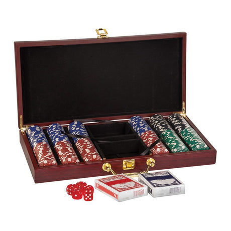 DraftKings Rosewood Finish 300pc Poker Set