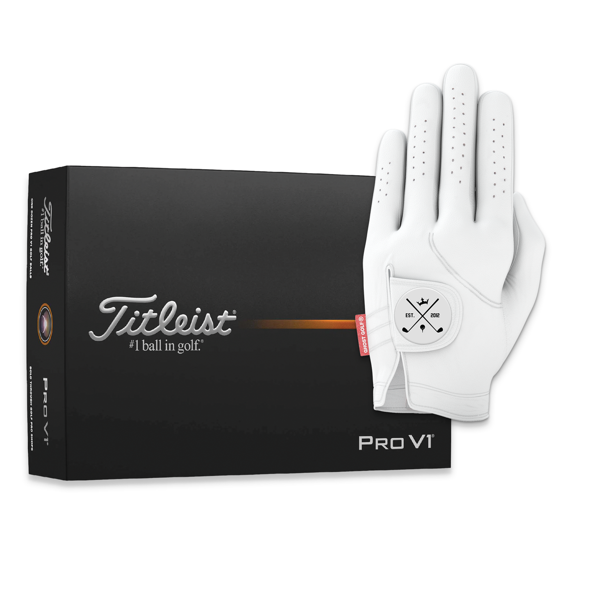 Titleist Pro V1 Balls & Ghost Golf Glove Set