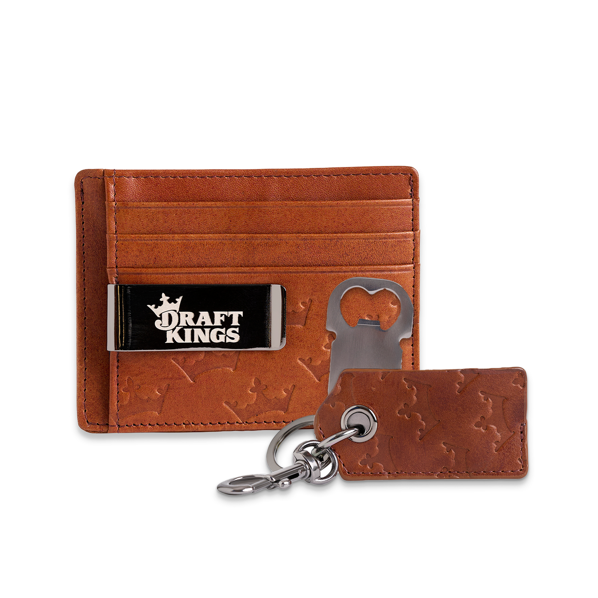 DraftKings Leather Wallet & Bottle Opener Key Chain Set